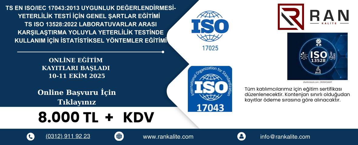 ISO 17043 ve ISO 13528 Standardı Eğitimi